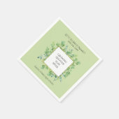 Elegant groen verjaardagsfeest gepersonaliseerd servet (Hoek)
