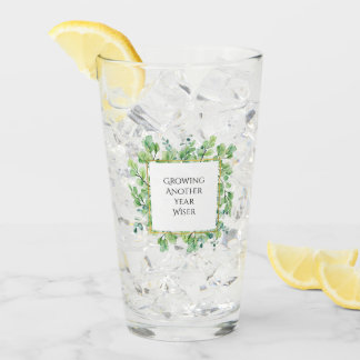 Elegant groen verjaardagsfeest  glas