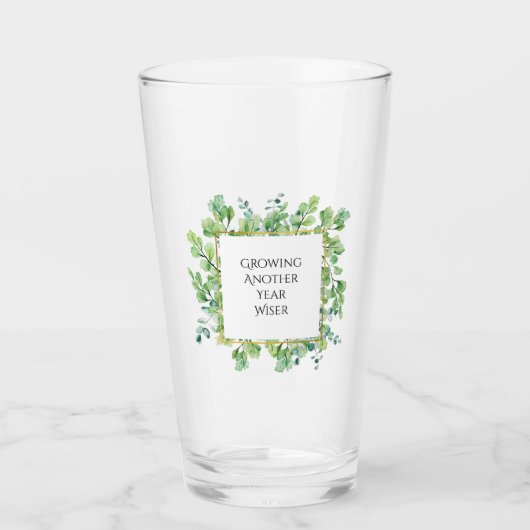 Elegant groen verjaardagsfeest glas (Voorkant)