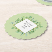 Elegant groen verjaardagsfeest  kartonnen onderzetters (Gekanteld)