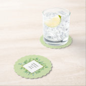 Elegant groen verjaardagsfeest  kartonnen onderzetters (Insitu)