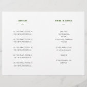Elegant Groen Viering van Life Memorial Programma Flyer (Achterkant)
