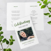Elegant Groen Viering van Life Memorial Programma Flyer
