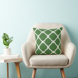 Elegant groen vierlobbig patroon kussen