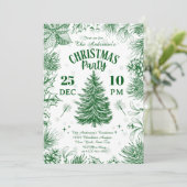 Elegant groen vintage kerstfeest kaart (Staand voorkant)