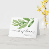 Elegant groen voor mijn Maid of Honor bruiloft Kaart (Gele Bloem)