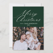 Elegant groen Vrolijk Kerstfeest Feestdagenkaart (Voorkant)