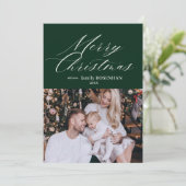 Elegant groen Vrolijk Kerstfeest Feestdagenkaart (Staand voorkant)