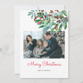 Elegant groen Vrolijk Kerstmis Fotokaart Kaart (Voorkant)