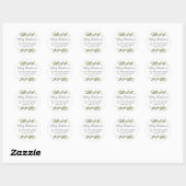 Elegant groen Vrolijk Kerstmis Retouradres Ronde Sticker (Vel)