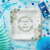 Elegant Groen Water Splash Bruiloft Papier Bord (Feest)