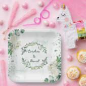 Elegant Groen Water Splash Bruiloft Papier Bord (Feest)
