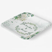Elegant Groen Water Splash Bruiloft Papier Bord (Gebogen)