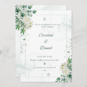 Elegant Groen Water Splash Bruiloft Uitnodiging Ka (Voorkant / Achterkant)