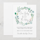 Elegant groen Waterverf Aankondiging (Voorkant / Achterkant)