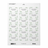 Elegant Groen Waterverf Bladblad Krans Etiket (Full Sheet)