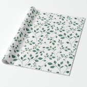 Elegant groen Waterverf bladerpatroon Cadeaupapier (Uitgerold)