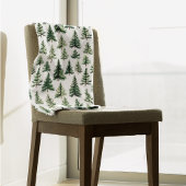 Elegant groen Waterverf dennenboompatroon Sherpa Deken