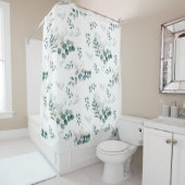 Elegant groen waterverf eucalyptus douchegordijn (In situ)