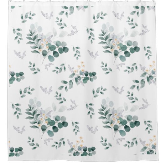 Elegant groen waterverf eucalyptus douchegordijn (Voorkant)