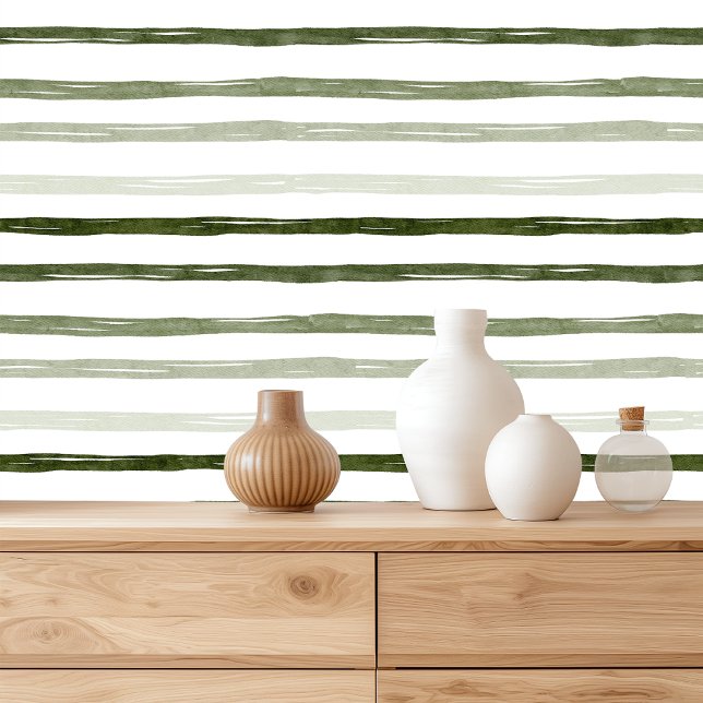 Elegant groen Waterverf lijn kerstpatroon Behang (Creator heeft geüpload)