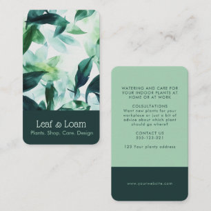 Elegant groen Waterverf verlaat botanische Visitekaartje