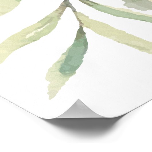 Elegant groen wedding zitplaats plan chart poster (Hoek)