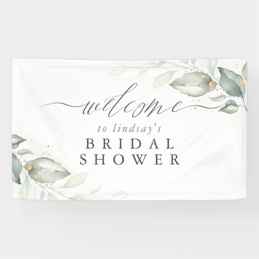 Elegant groen welkomstbord voor elke partij spandoek (Horizontaal)