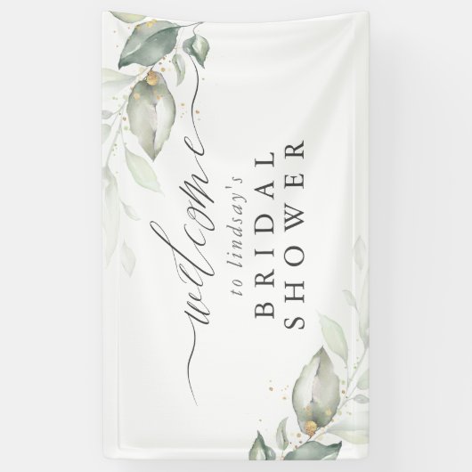 Elegant groen welkomstbord voor elke partij spandoek (Verticaal)