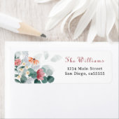 Elegant groen wildbloem eucalyptus adres etiket (Insitu)