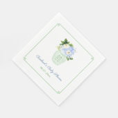 Elegant Groen Wit Bloemen Baby shower Party Servet (Hoek)