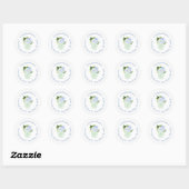 Elegant Groen Wit Chinoiserie Retouradres Ronde Sticker (Vel)