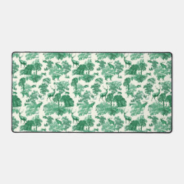 Elegant  groen wit hertentoilet bureaumat