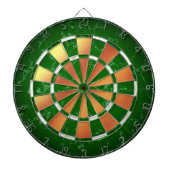 Elegant groen & wit marmer op koperen Folie Dartbord (Voorkant)