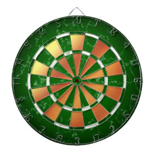 Elegant groen & wit marmer op koperen Folie Dartbord