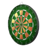 Elegant groen & wit marmer op koperen Folie Dartbord (Voorkant Rechts)