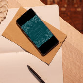 Elegant groen wit minimalistische lijn bloemenbrui kaart