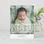 Elegant Groen Wit Overlay Foto Kerst Kaart (Staand voorkant)