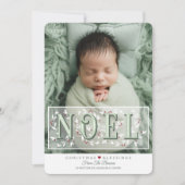 Elegant Groen Wit Overlay Foto Kerst Kaart (Voorkant)