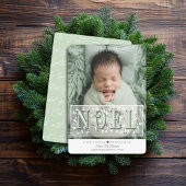 Elegant Groen Wit Overlay Foto Kerst Kaart