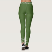 Elegant groen wit werkstuk leggings (Achterkant)