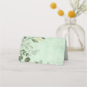 Elegant groen Woodland Baby Dieren Verjaardag Plaatskaartje (Achterkant)