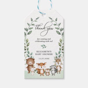 Elegant groen Woodland Forest Baby shower Favor Cadeaulabel