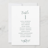 Elegant groen zitplan Kaarten w / gastennamen (Voorkant)