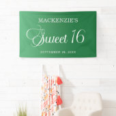 Elegant groen zoet 16 verjaardag spandoek (Insitu)