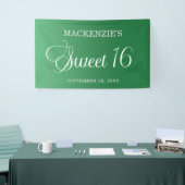 Elegant groen zoet 16 verjaardag spandoek (Beurs)