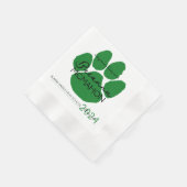 Elegant groen & zwart Afstuderen pawprint papier Servet (Hoek)