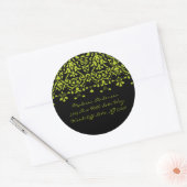 Elegant groen & zwart damast adreslabel Sticker (Envelop)