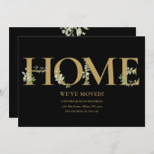 Elegant groen zwart en goud verhuisbericht  aankondiging (Voorkant / Achterkant)