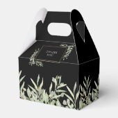 Elegant groen zwart gouden bruiloft bedankdoosjes (Achterkant)